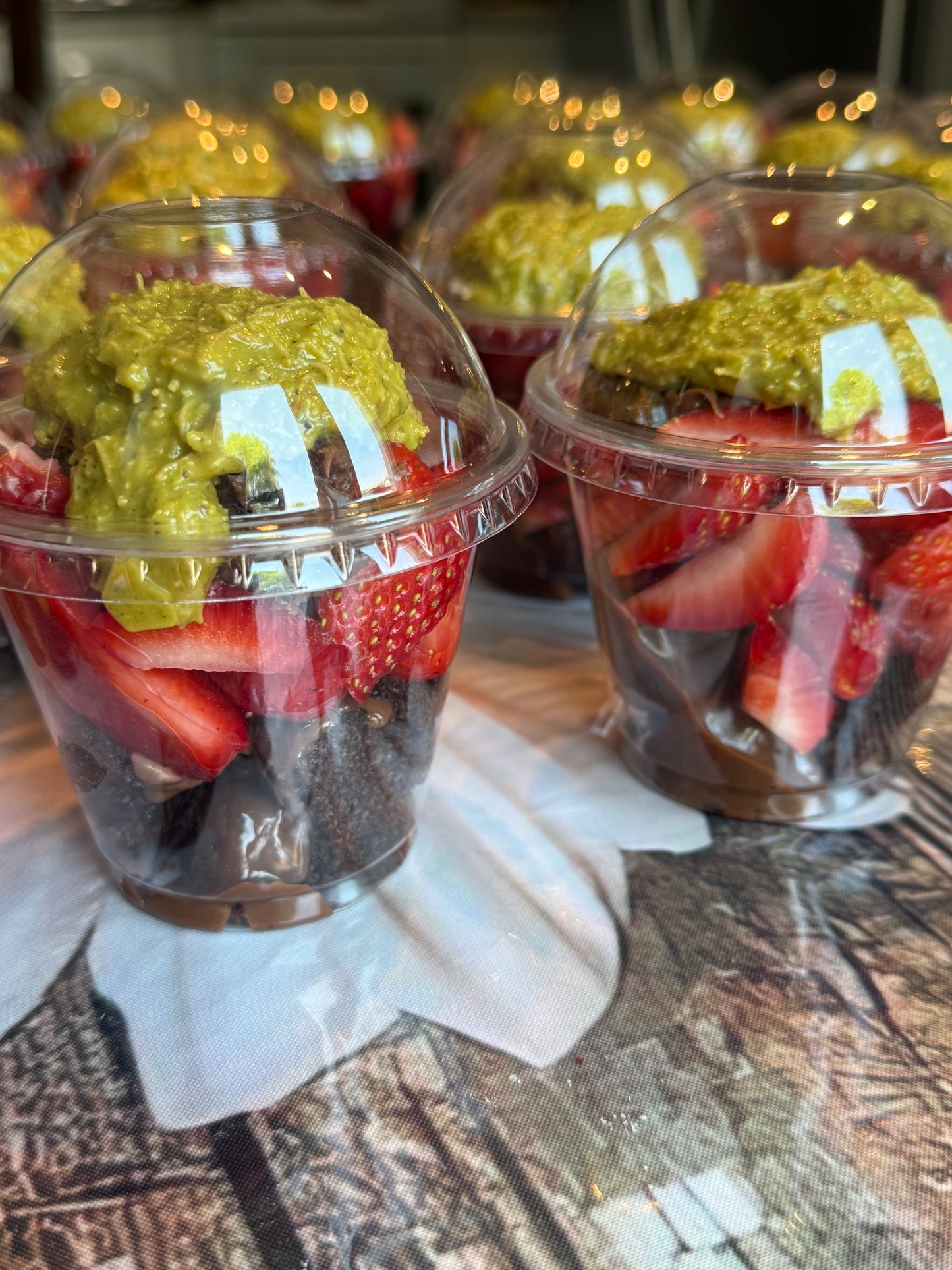 Pistachio Strawberry Chocolate Cups