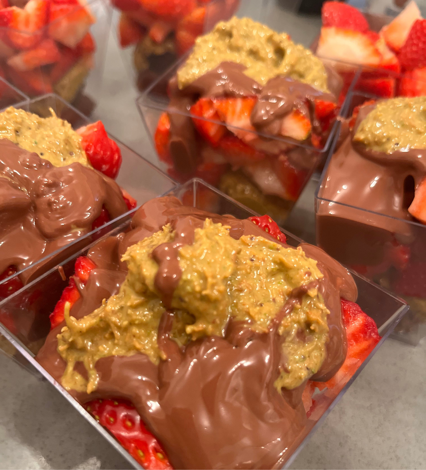 Pistachio Strawberry Chocolate Cups